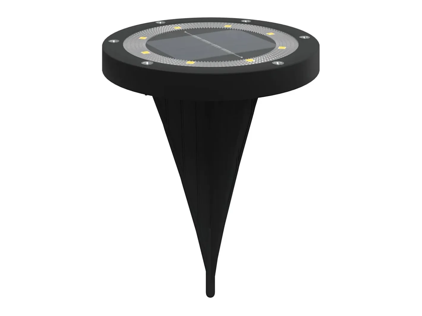 Iluminación Exterior-Luces solares suelo jardín con pico tierra blanco cálido 12 uds ES168131 Negro
