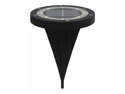Iluminación Exterior-Luces solares suelo jardín con pico tierra blanco cálido 12 uds ES168131 Negro
