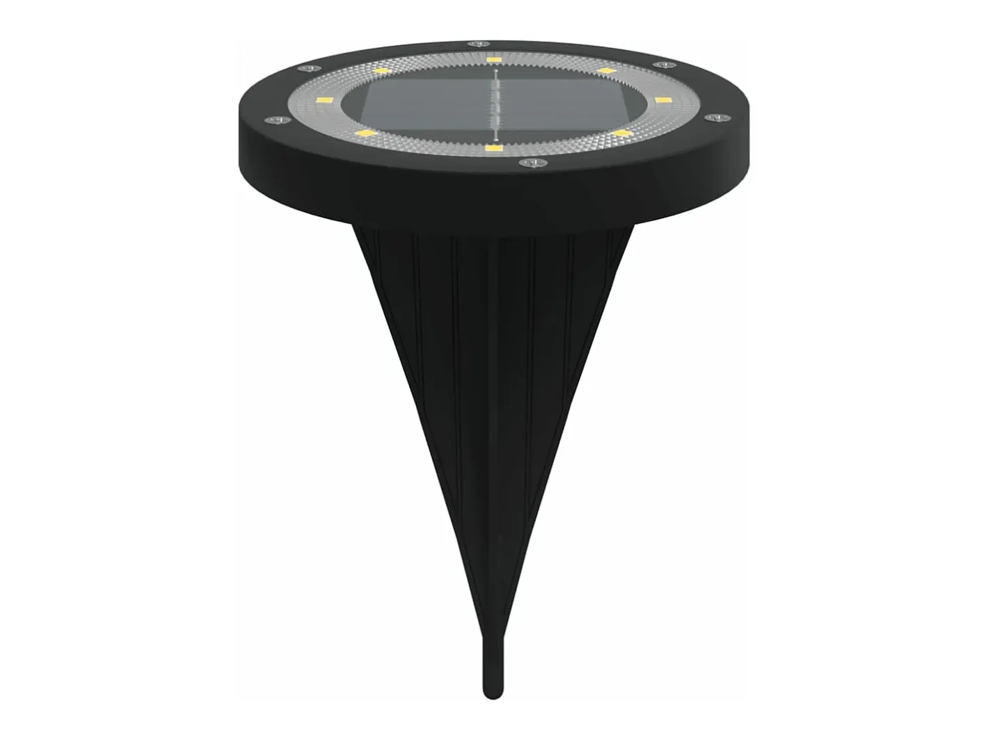 Iluminación Exterior-Luces solares suelo jardín con pico tierra blanco cálido 12 uds ES168131 Negro