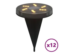 Online Luces solares suelo jardín con pico tierra blanco cálido 12 uds ES447551 Negro