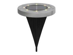 Luces solares suelo jardín con pico tierra blanco cálido 12 uds ES197422 Negro Hot
