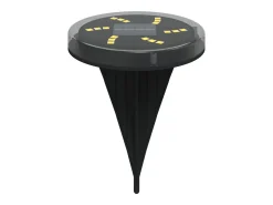 Luces solares suelo jardín con picos tierra blanco cálido 4 uds ES795530 Negro Clearance