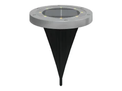 Iluminación Exterior-Luces solares suelo jardín con picos tierra blanco cálido 4 uds ES834530 Negro