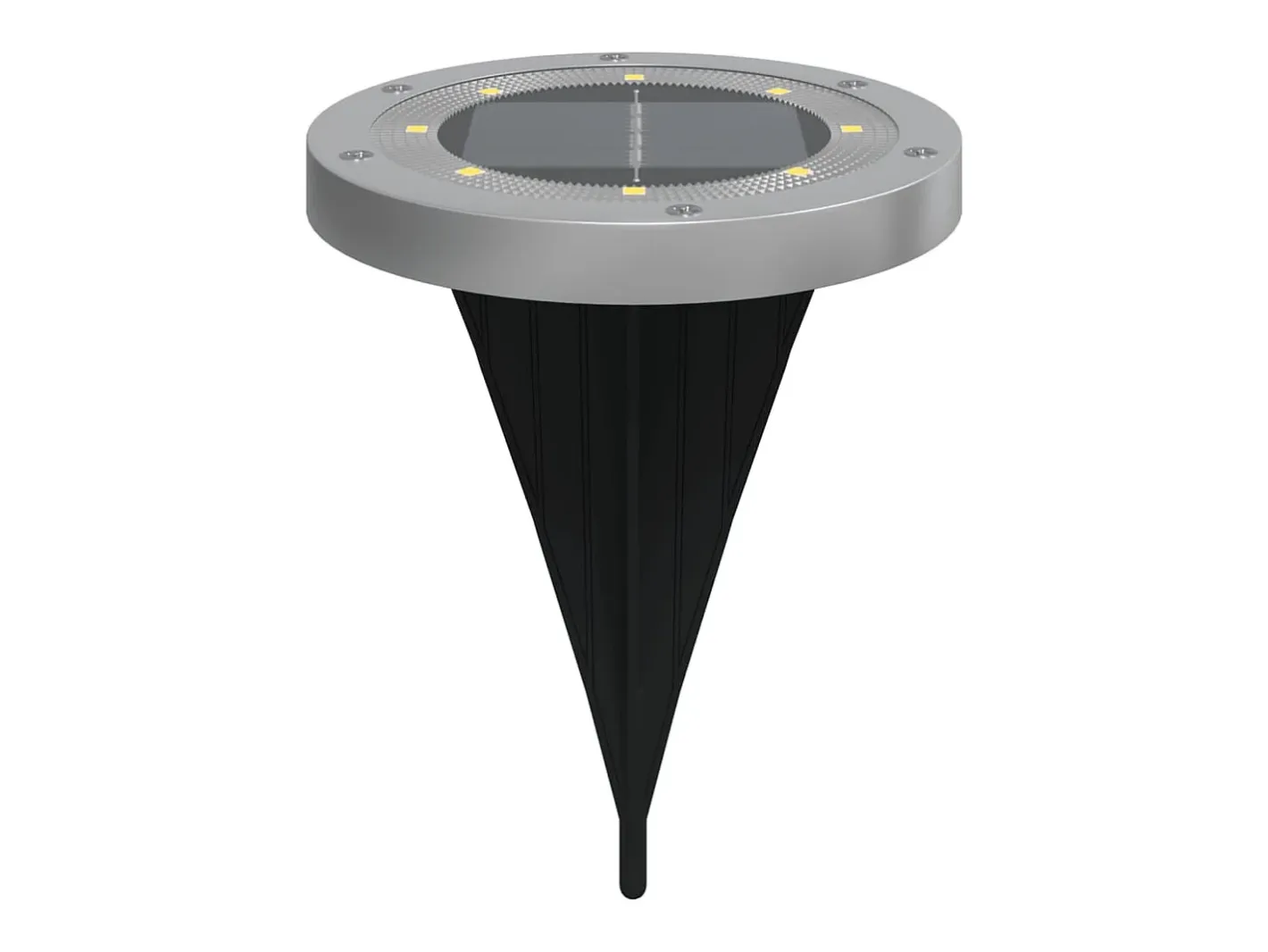 Iluminación Exterior-Luces solares suelo jardín con picos tierra blanco cálido 4 uds ES834530 Negro