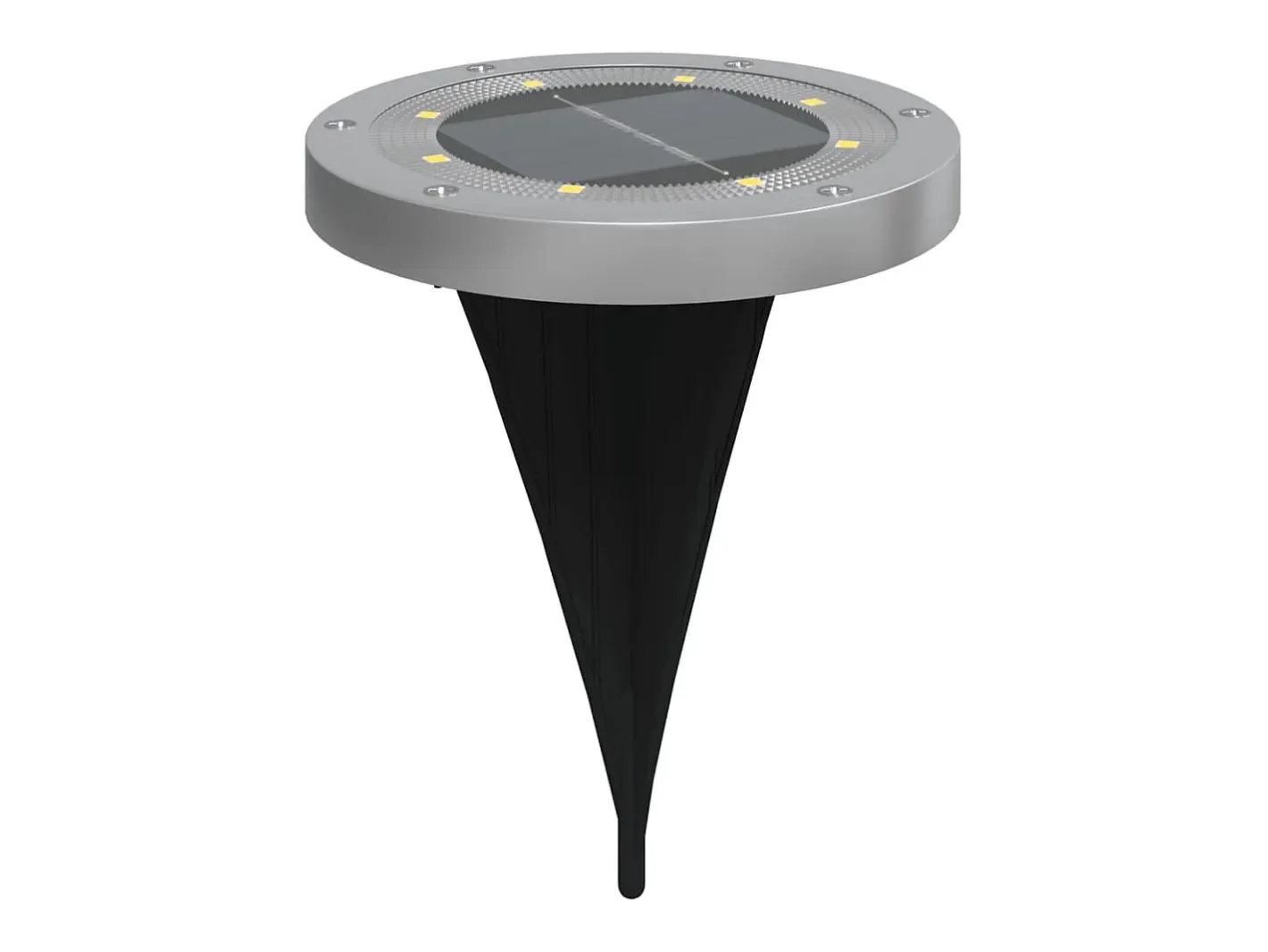 Iluminación Exterior-Luces solares suelo jardín con picos tierra blanco cálido 4 uds ES834530 Negro
