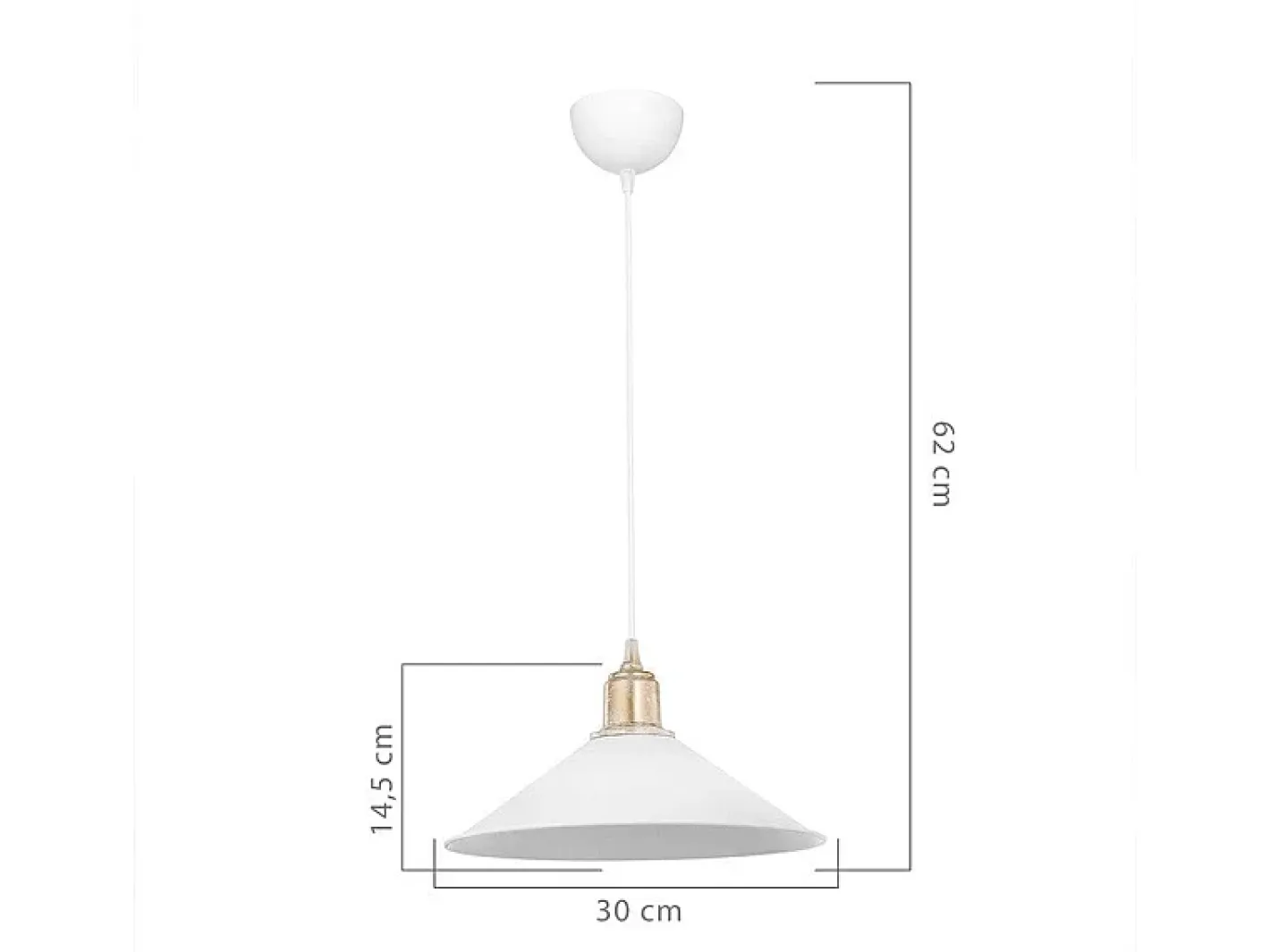 marque Luminaria Colgante Blanca E27 30x62 cm Portalámparas Blanco
