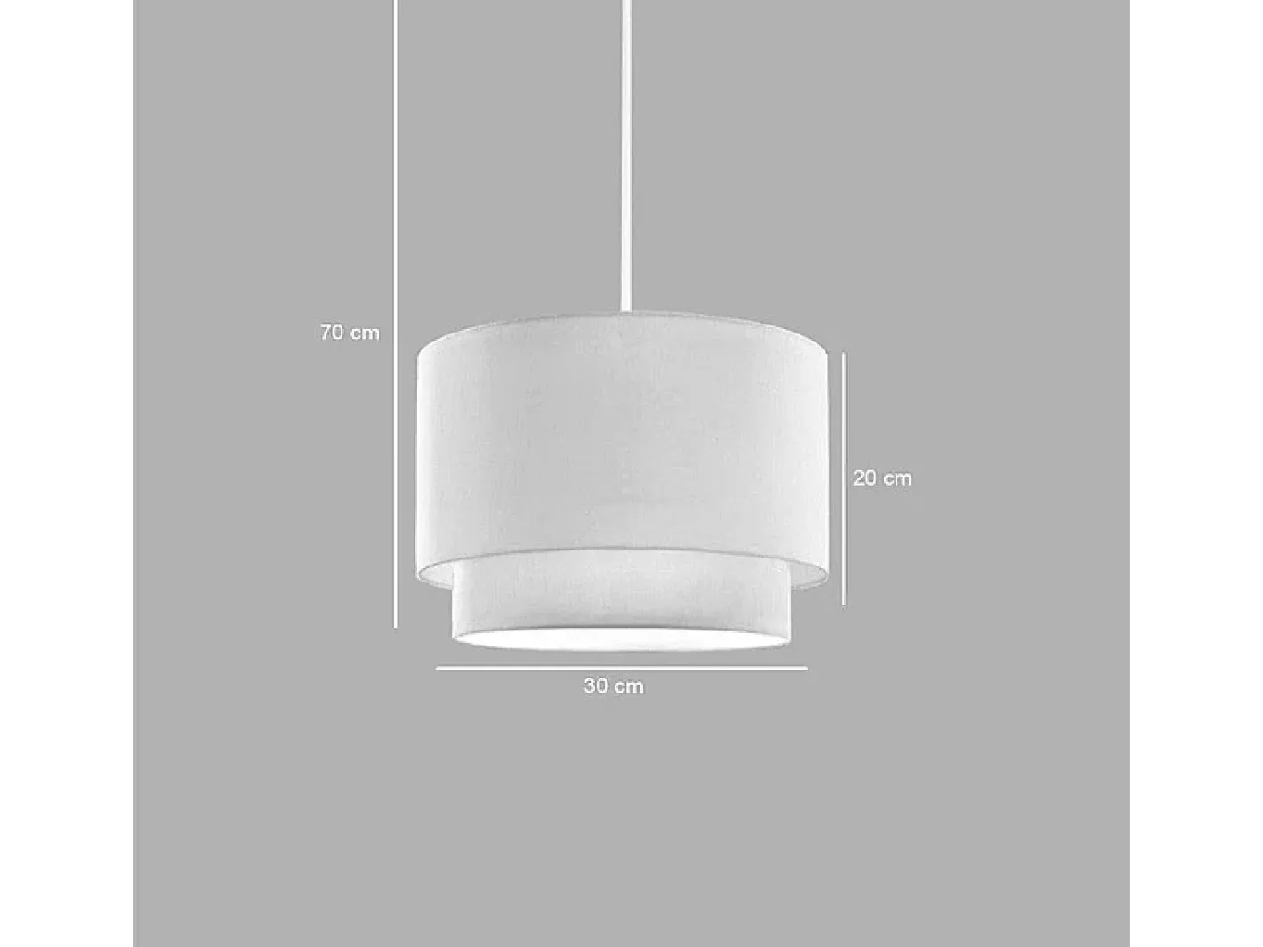 New TDK IMPORT Luminaria Colgante de Techo con Pantalla Crema 30x20 Cm Blanco