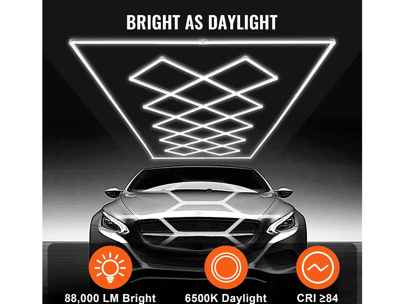Hot Luz de Garage SucceBuy a LED 88 000 lm DIY Bright 14 Plafón Cuadrado para Auto Blanco
