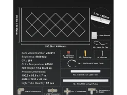 Hot Luz de Garage SucceBuy a LED 88 000 lm DIY Bright 14 Plafón Cuadrado para Auto Blanco