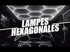 Monstershop Plafón-Luz LED hexagonal 14 luces y borde Detalle del coche Garaje Taller Gimnasio Panal Blanco