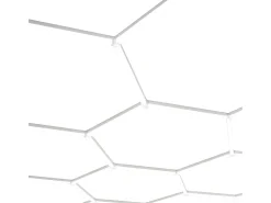 Monstershop Plafón-Luz LED hexagonal 10 panales y borde Detalle del coche Garaje Taller Gimnasio Panal Blanco