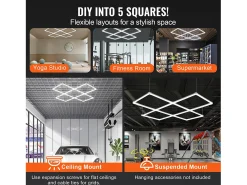 Luzes de Garage SucceBuy Cuadradas a LED 22 000 lm 5 Rejas para Iluminación de Detalle de Auto Blanco Sale