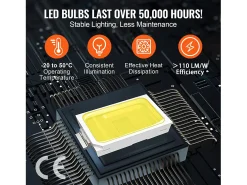 Luzes de Garage SucceBuy Cuadradas a LED 22 000 lm 5 Rejas para Iluminación de Detalle de Auto Blanco Sale