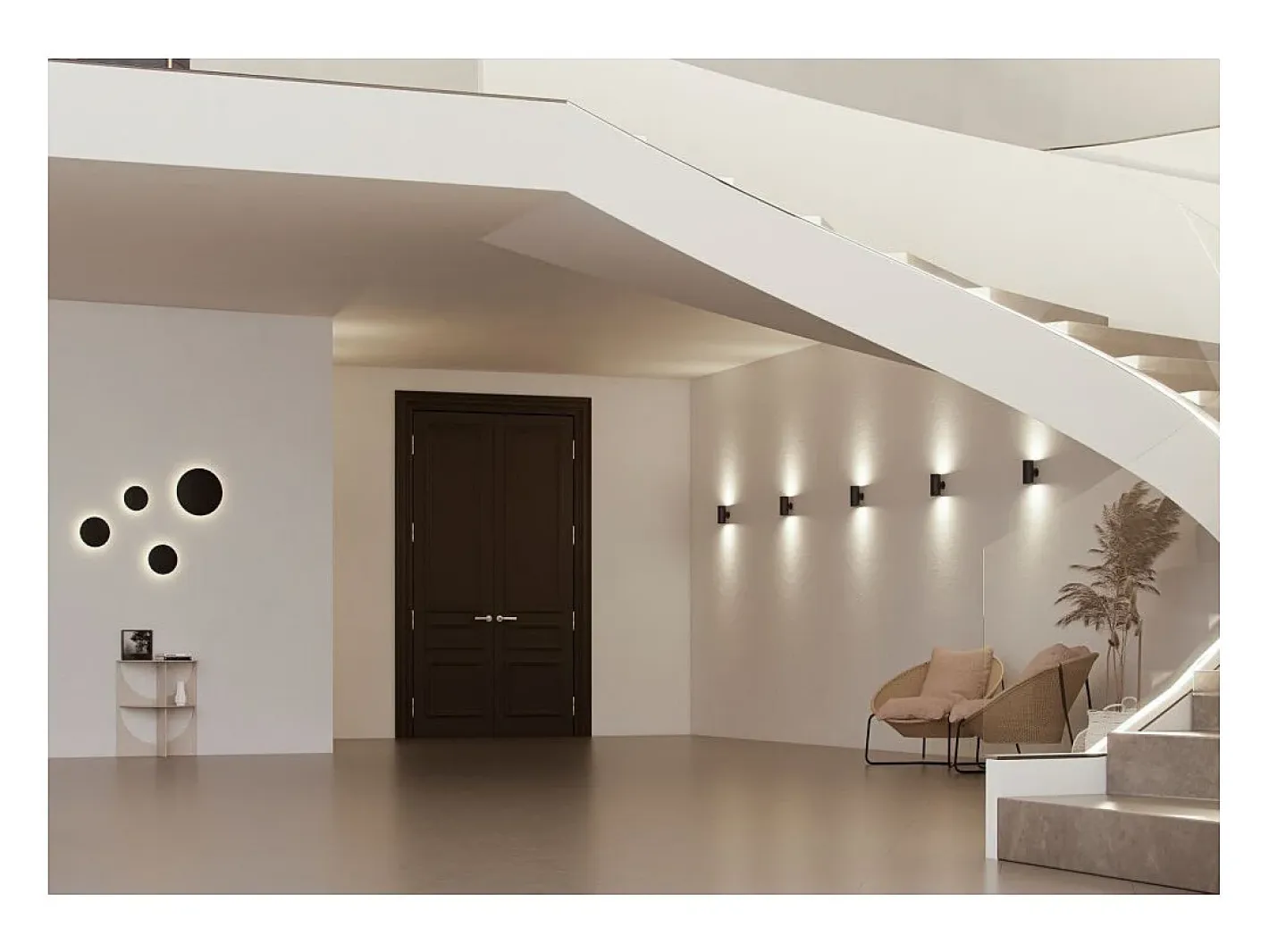 Mac Wall XL Corten - Aplique de pared LED de 20 W con interruptor CCT 2700K/3200K/4000K en aluminio, aplique de pared de 360 grados - Beneito & Faure Marru00f3n New