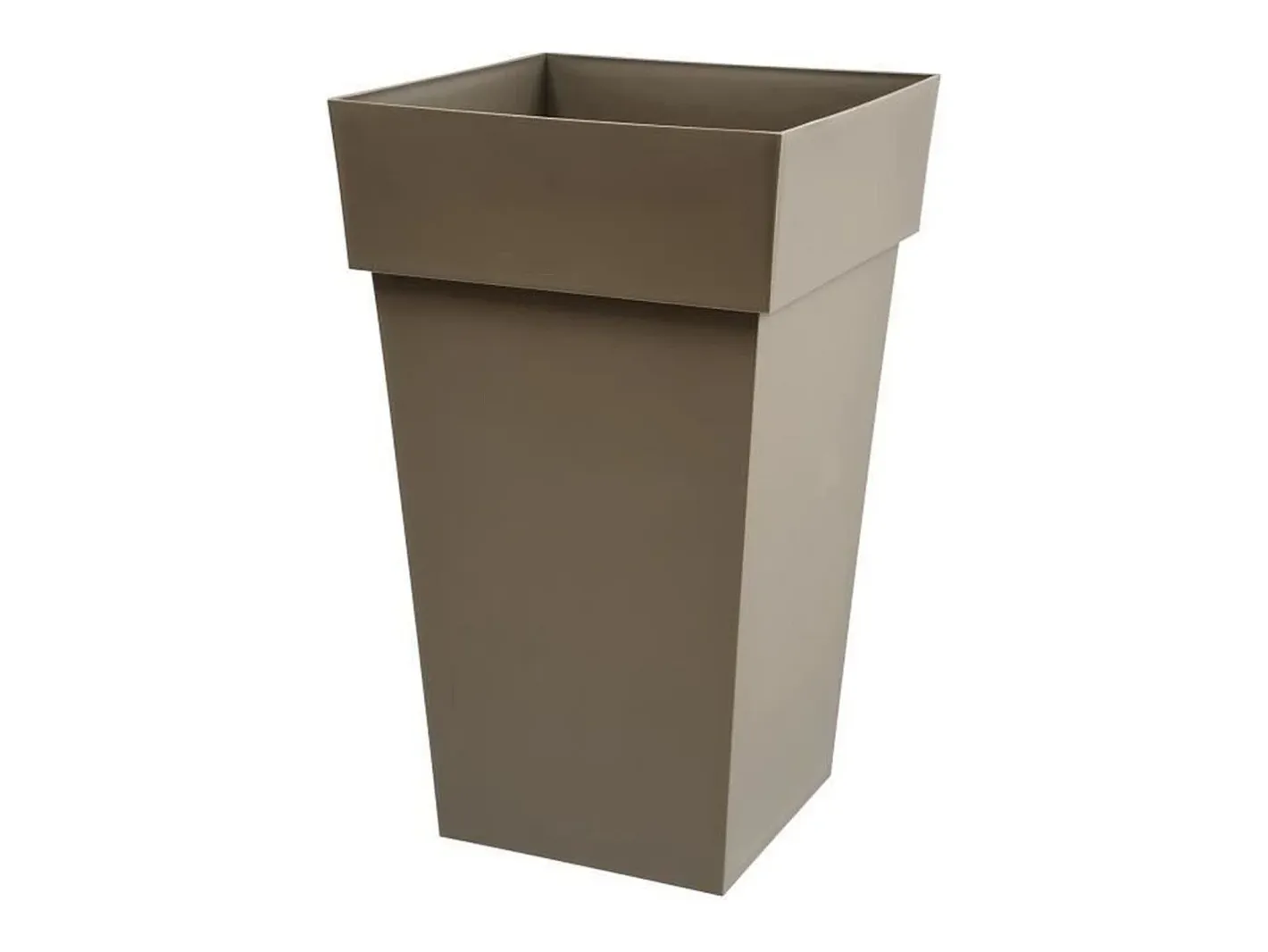 Discount EDA Maceta cuadrada Toscana 39 x A.65 cm - - Resistente y duradera Topo