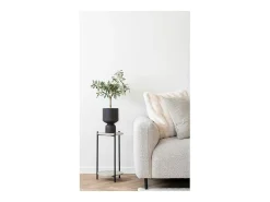 ebuy24 Maceta de cerámica negra Ø 15 x 23,5 cm Negro