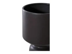 ebuy24 Maceta de cerámica negra Ø 15 x 23,5 cm Negro