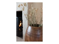 Outlet J-Line Maceta de madera de paulownia marrón 32x32x42cm Marru00f3n