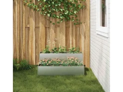 Maceta para Jardín | Jardinera | Macetero 100 x 60 x 45 cm Acero galvanizado Plateado Clearance