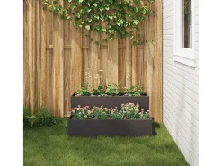 Outlet Maceta para Jardín | Jardinera | Macetero 100 x 60 x 45 cm Acero Negro