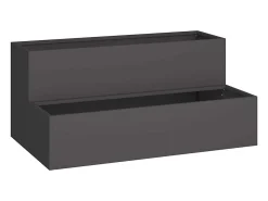 Outlet Maceta para Jardín | Jardinera | Macetero 100 x 60 x 45 cm Acero Negro