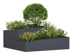 Maceta para Jardín | Jardinera | Macetero Antracita 100 x 100 x 50 cm Acero Gris Online