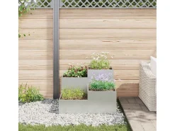 Maceta para Jardín | Jardinera | Macetero 80 x 80 x 60 cm Acero galvanizado Plateado Discount