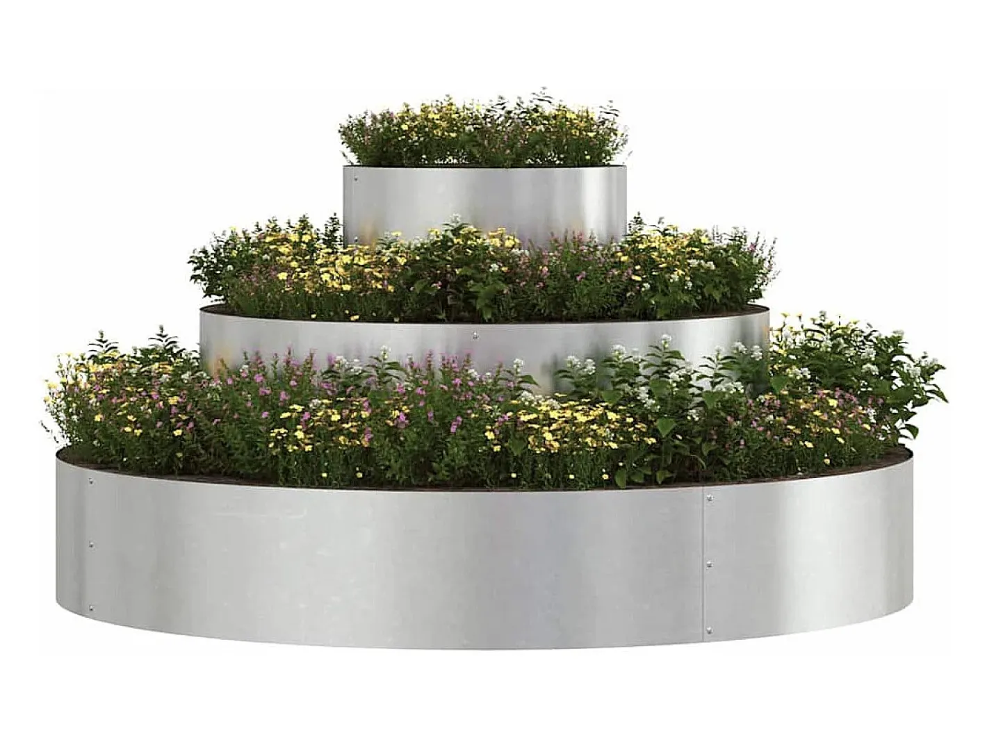 Macetero-Maceta para Jardín | Jardinera | Macetero 120 x 120 x 20 cm Acero inoxidable Plateado