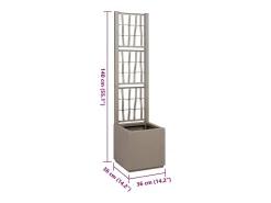 Macetero-Maceta para Jardín | Jardinera | Macetero 36 x 36 x 140 cm Polipropileno Gris