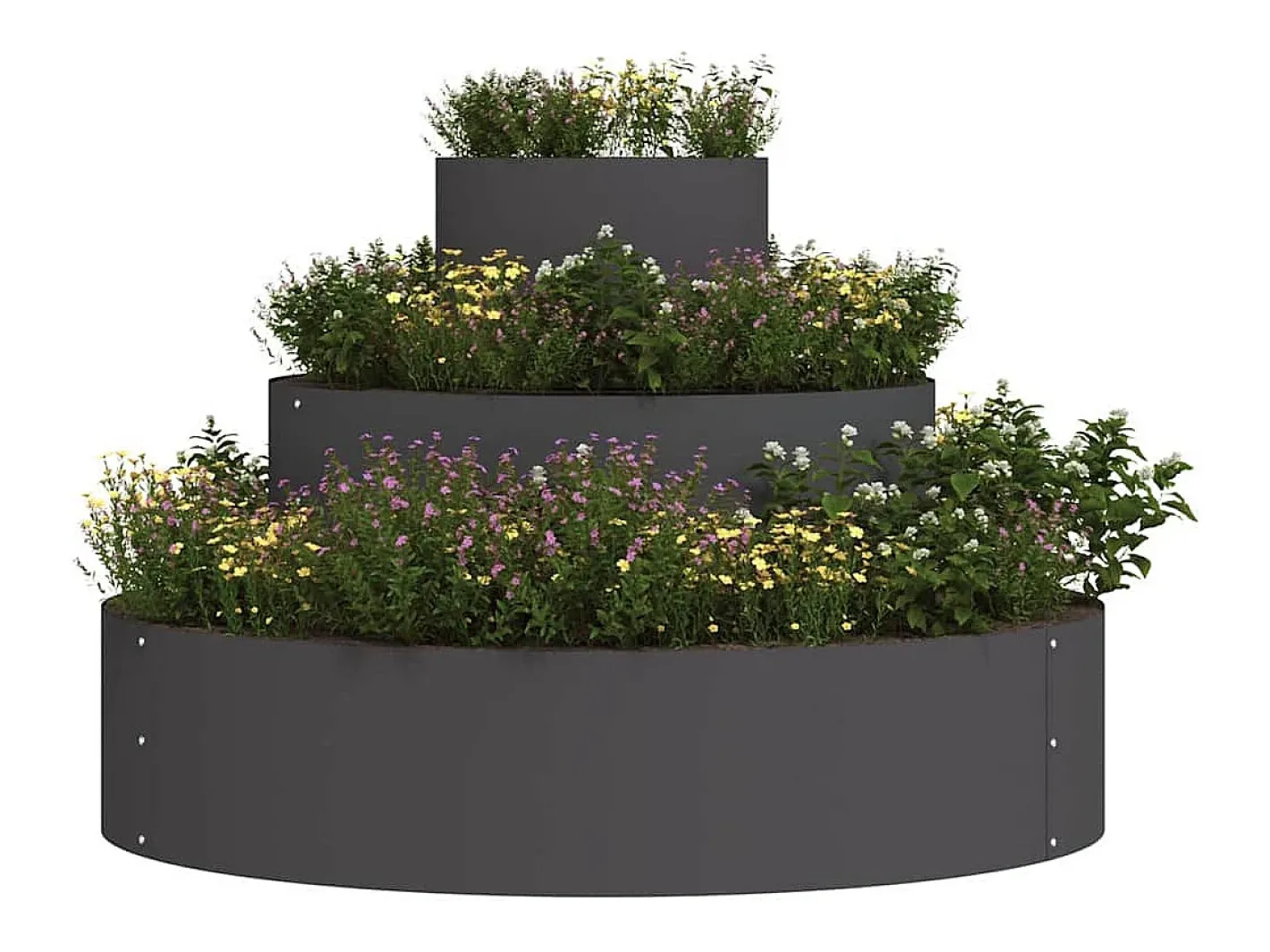 Hot Maceta para Jardín | Jardinera | Macetero 90 x 90 x 20 cm Acero Negro