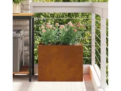 Online Maceta para Jardín | Jardinera | Macetero Marrón 50 x 32 x 40 cm Acero Envejecido Marru00f3n