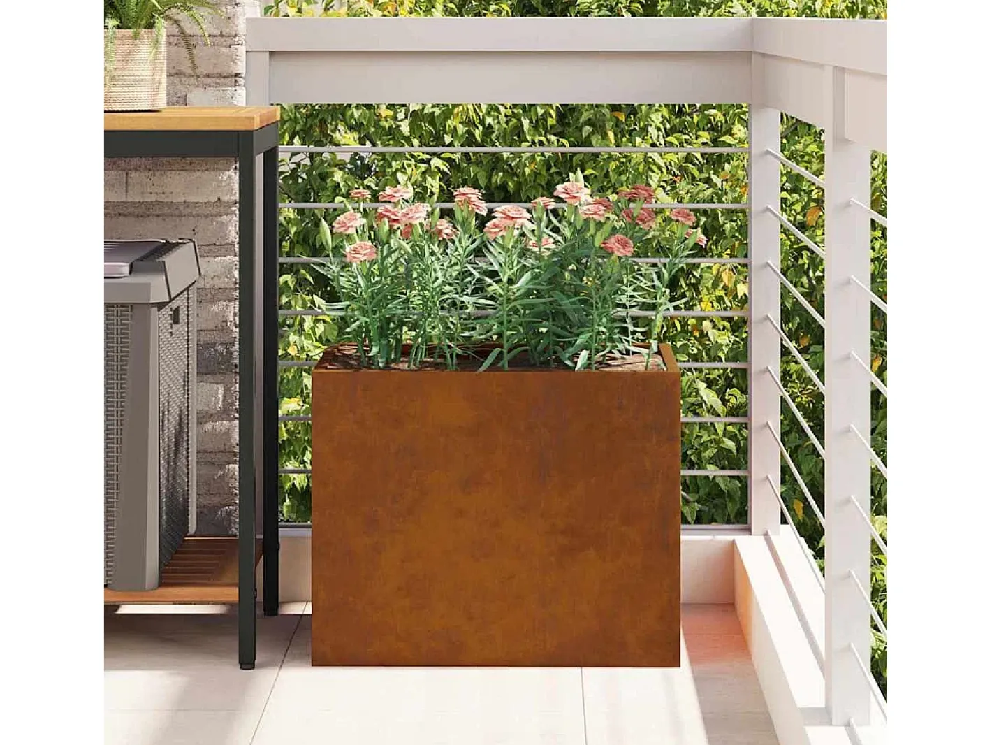 Online Maceta para Jardín | Jardinera | Macetero Marrón 50 x 32 x 40 cm Acero Envejecido Marru00f3n