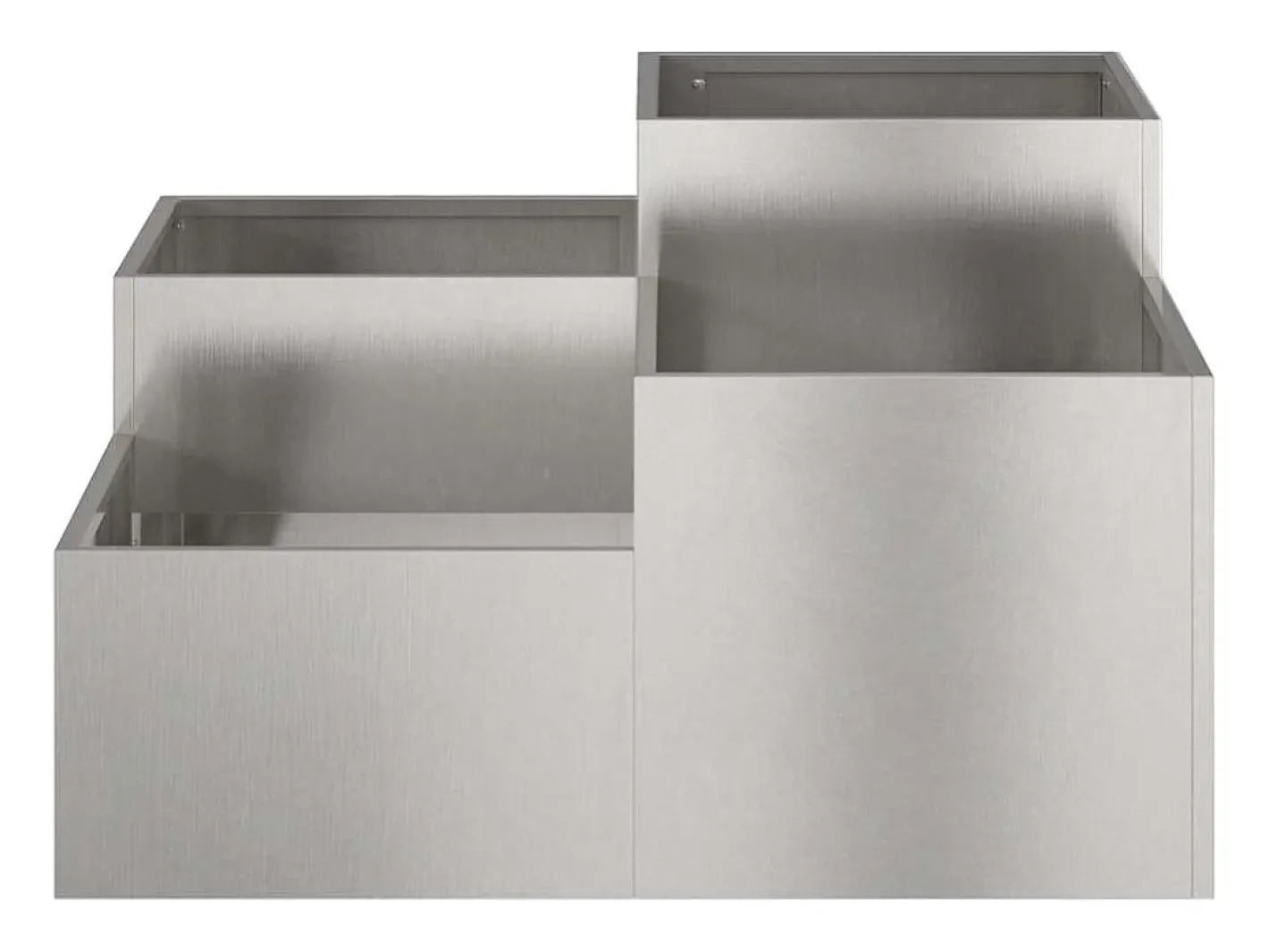 Sale Maceta para Jardín | Jardinera | Macetero 100 x 100 x 48 cm Acero inoxidable Plateado