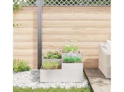 Sale Maceta para Jardín | Jardinera | Macetero 100 x 100 x 48 cm Acero inoxidable Plateado
