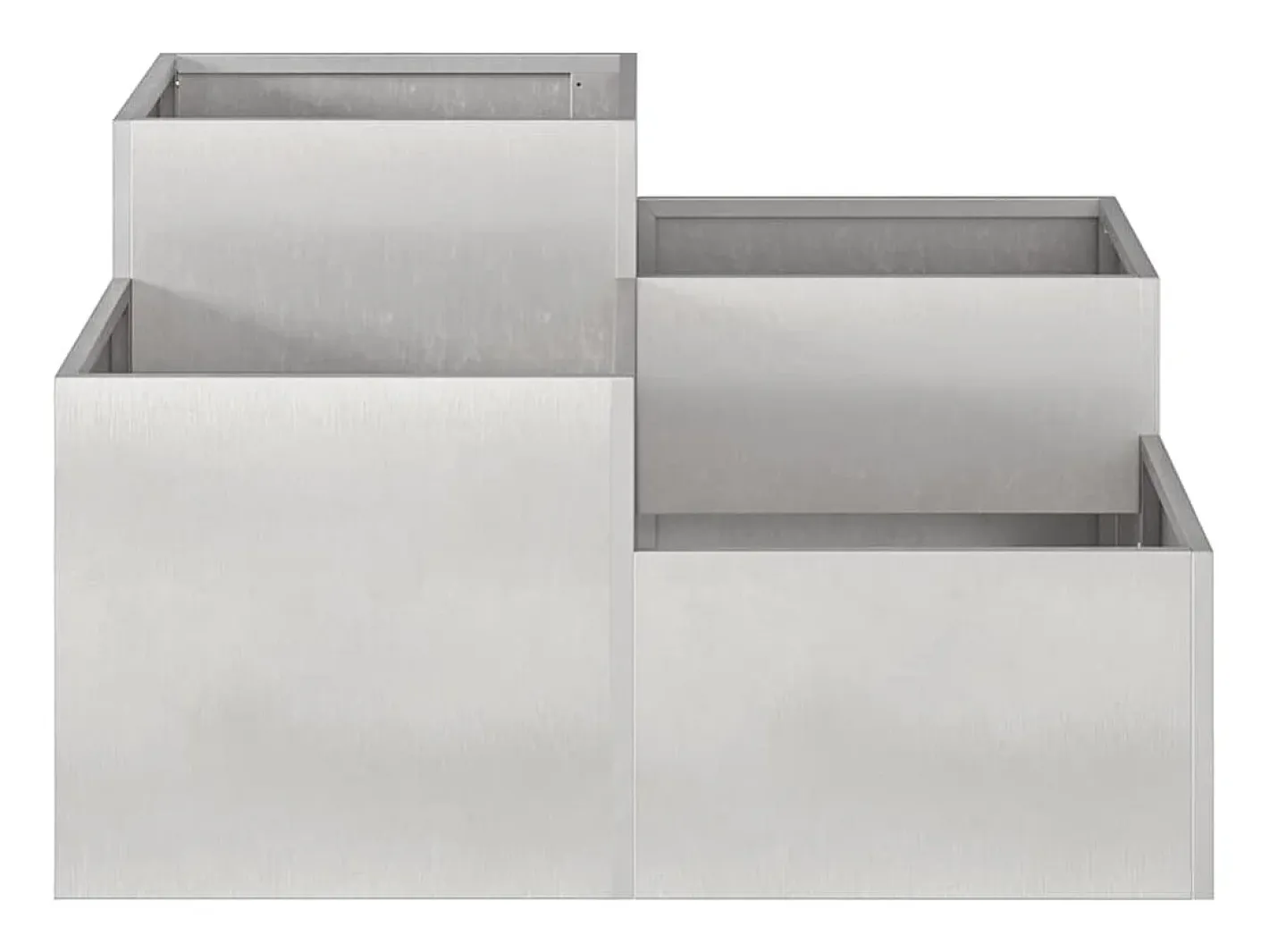Sale Maceta para Jardín | Jardinera | Macetero 100 x 100 x 48 cm Acero inoxidable Plateado