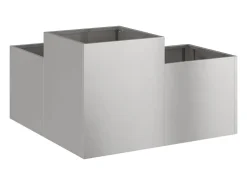 Sale Maceta para Jardín | Jardinera | Macetero 100 x 100 x 48 cm Acero inoxidable Plateado