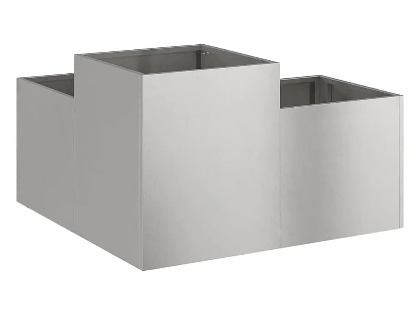 Sale Maceta para Jardín | Jardinera | Macetero 100 x 100 x 48 cm Acero inoxidable Plateado