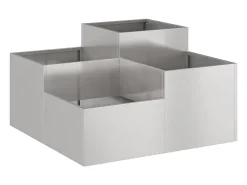 Sale Maceta para Jardín | Jardinera | Macetero 100 x 100 x 48 cm Acero inoxidable Plateado