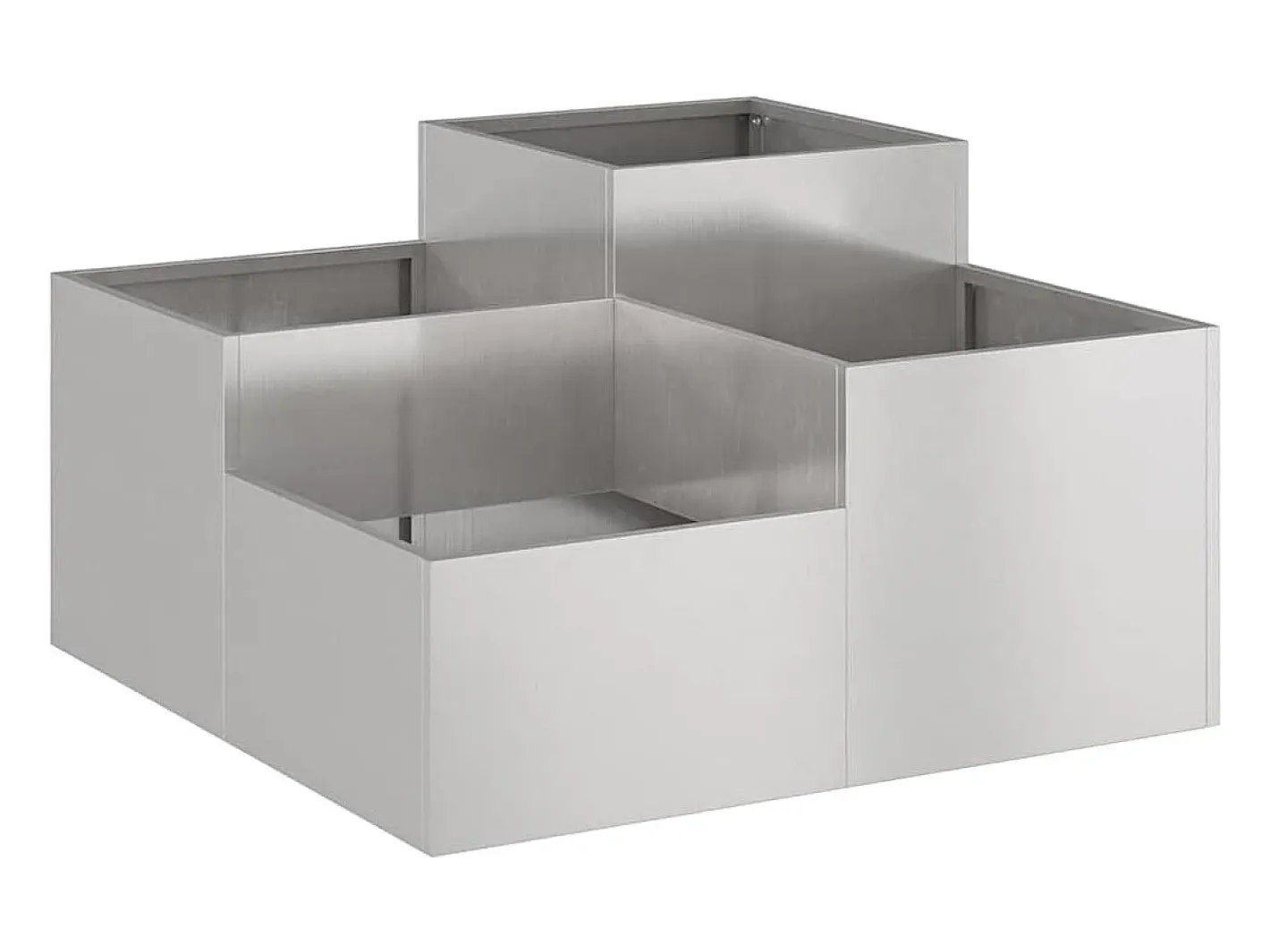 Sale Maceta para Jardín | Jardinera | Macetero 100 x 100 x 48 cm Acero inoxidable Plateado
