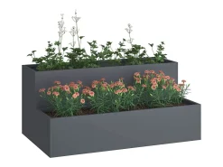 Maceta para Jardín | Jardinera | Macetero Antracita 100 x 60 x 45 cm Acero Gris Clearance
