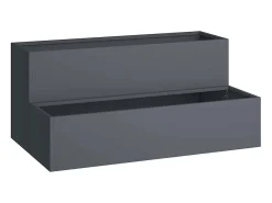 Maceta para Jardín | Jardinera | Macetero Antracita 100 x 60 x 45 cm Acero Gris Clearance