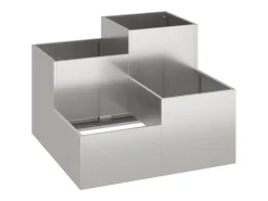Clearance Maceta para Jardín | Jardinera | Macetero 80 x 80 x 60 cm Acero inoxidable Plateado
