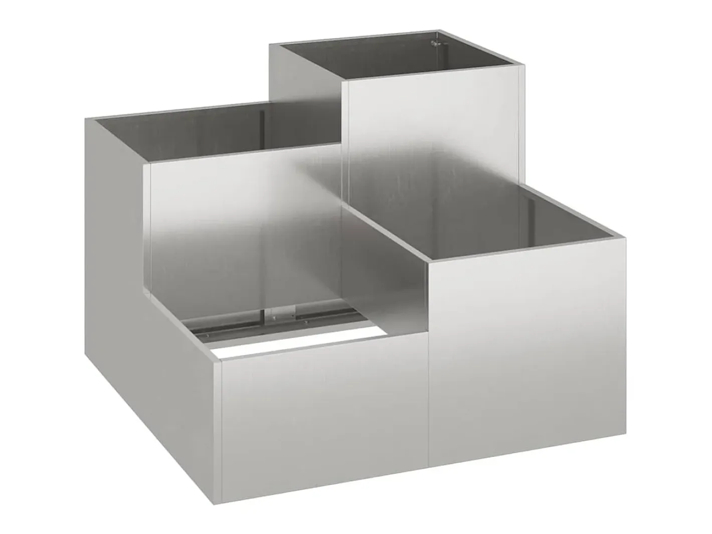 Clearance Maceta para Jardín | Jardinera | Macetero 80 x 80 x 60 cm Acero inoxidable Plateado