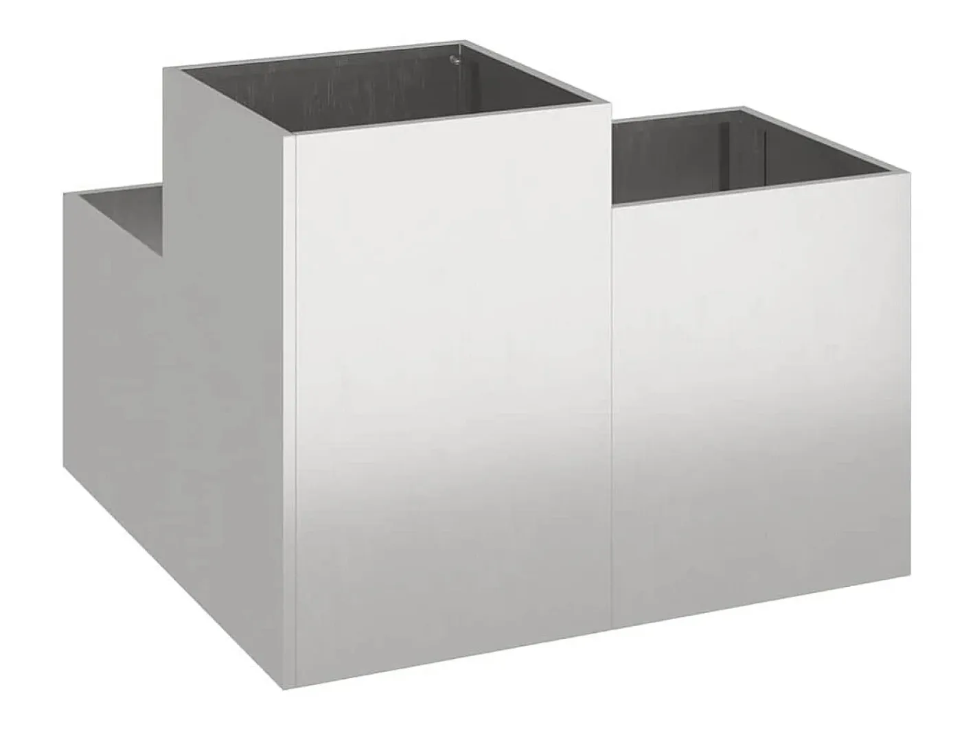 Clearance Maceta para Jardín | Jardinera | Macetero 80 x 80 x 60 cm Acero inoxidable Plateado