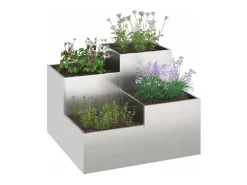 Clearance Maceta para Jardín | Jardinera | Macetero 80 x 80 x 60 cm Acero inoxidable Plateado