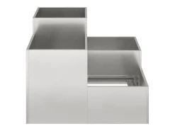 Clearance Maceta para Jardín | Jardinera | Macetero 80 x 80 x 60 cm Acero inoxidable Plateado