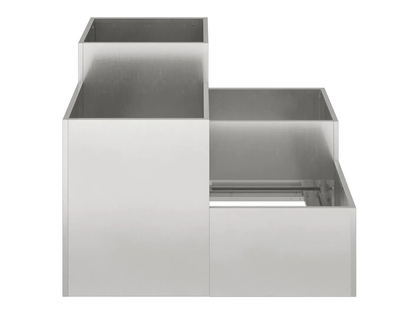 Clearance Maceta para Jardín | Jardinera | Macetero 80 x 80 x 60 cm Acero inoxidable Plateado