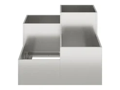 Clearance Maceta para Jardín | Jardinera | Macetero 80 x 80 x 60 cm Acero inoxidable Plateado