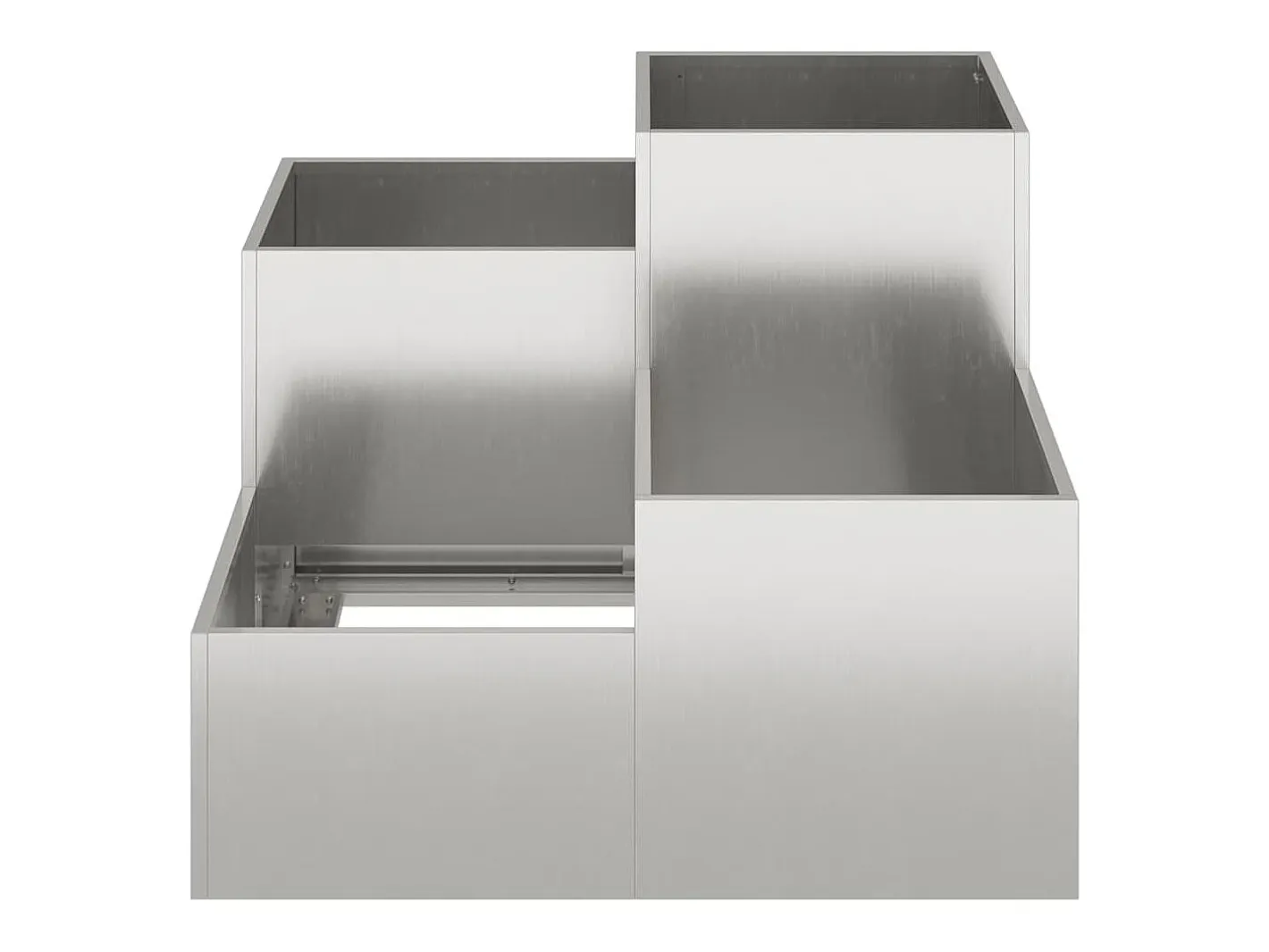 Clearance Maceta para Jardín | Jardinera | Macetero 80 x 80 x 60 cm Acero inoxidable Plateado