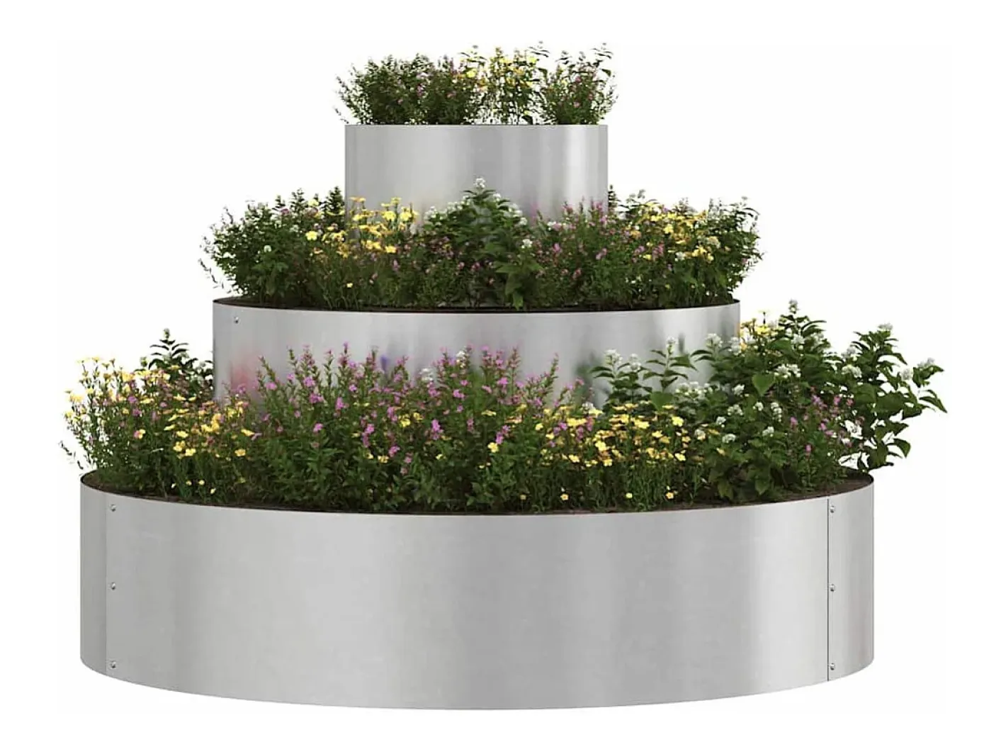 Clearance Maceta para Jardín | Jardinera | Macetero 90 x 90 x 20 cm Acero inoxidable Plateado